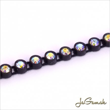 Borta 3mm, čierna/crystal AB, 50cm (12002b)